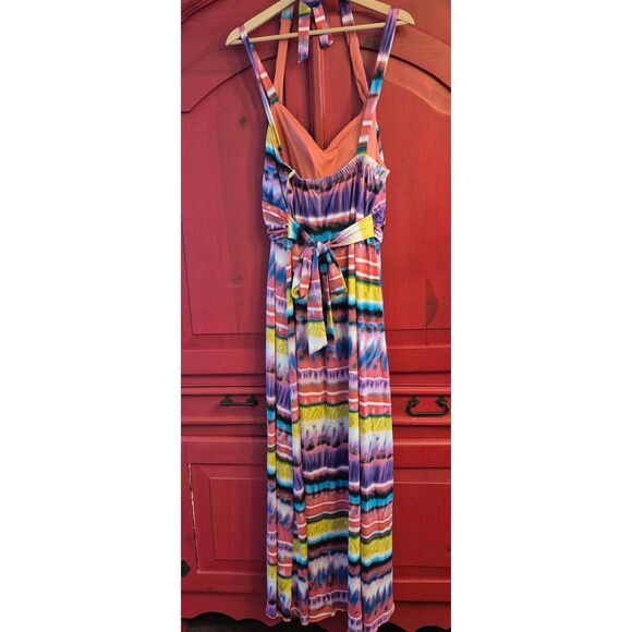 Maurice's Size 3 XL Plus Sun Dress Tie Dye Stripes Strappy Flattering Boho EUC - Picture 2 of 5
